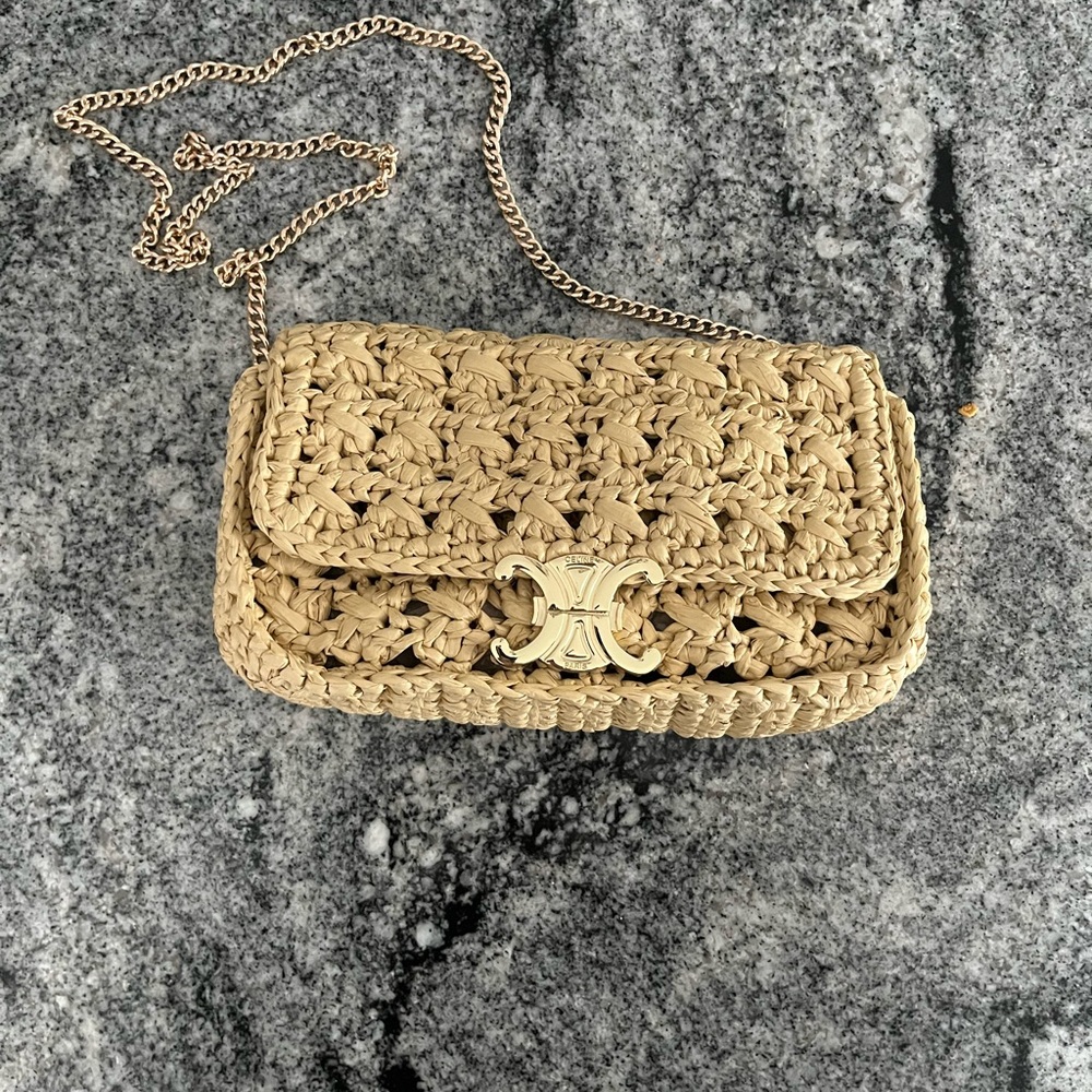 Woven Tan Chain Bag